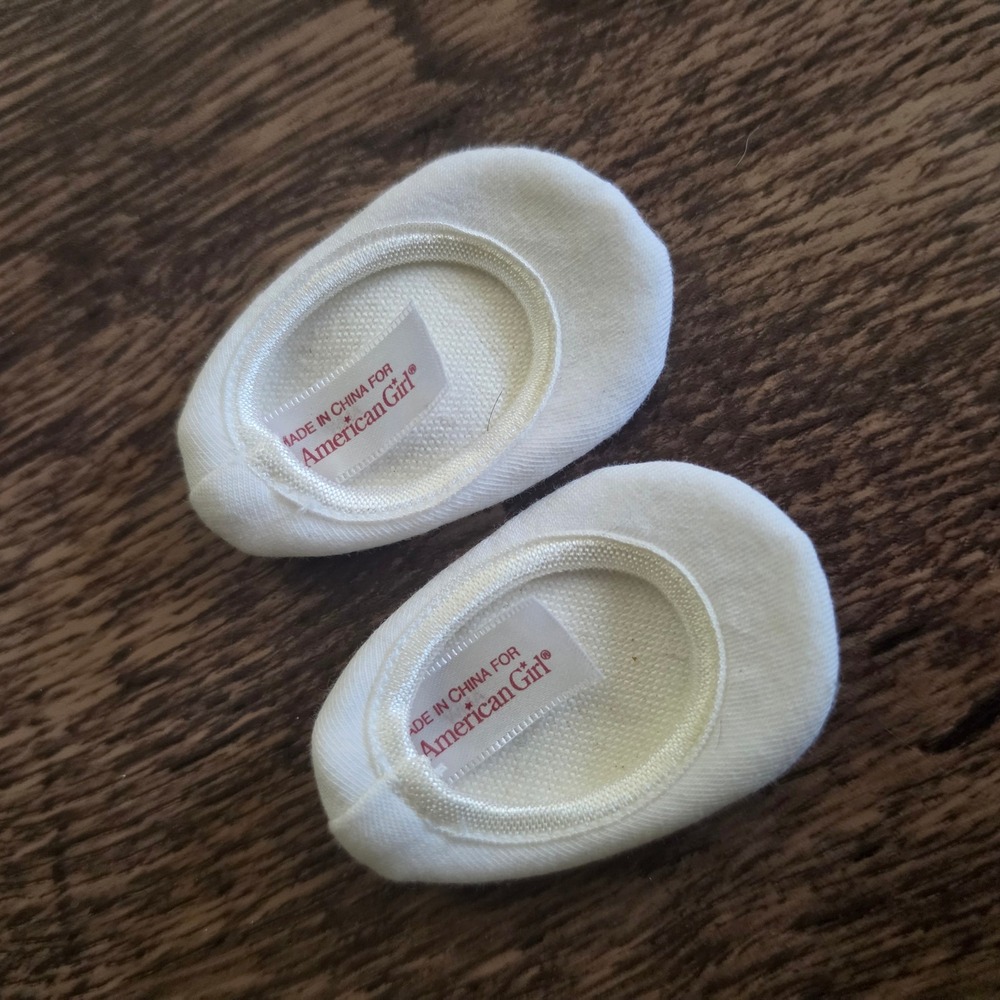 AMERICAN‎ GIRL Ballet Slippers Kids 18 Inch White Doll Shoes Accessories
